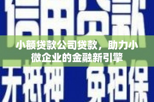 旬邑小额贷款公司贷款，助力小微企业的金融新引擎