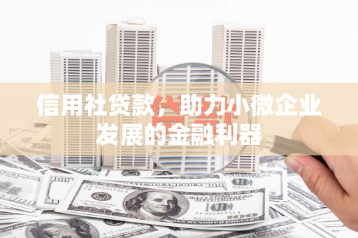旬邑信用社贷款，助力小微企业发展的金融利器