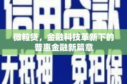 旬邑微粒贷，金融科技革新下的普惠金融新篇章